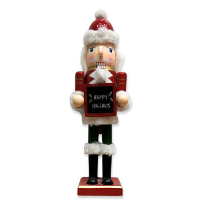 Xmas wooden soldier, Red White, medium