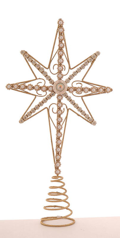 Iron wire gold tree top star h.40cm, , medium-null
