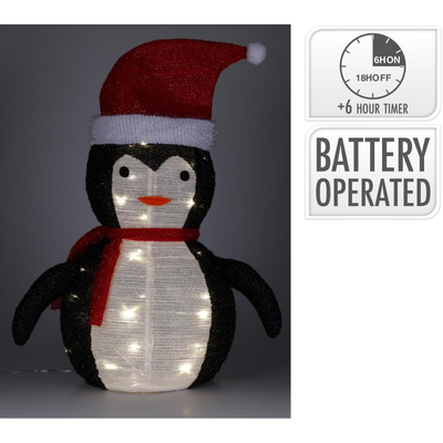 Διακοσμητικος πιγκουινος με led 68cm, , medium