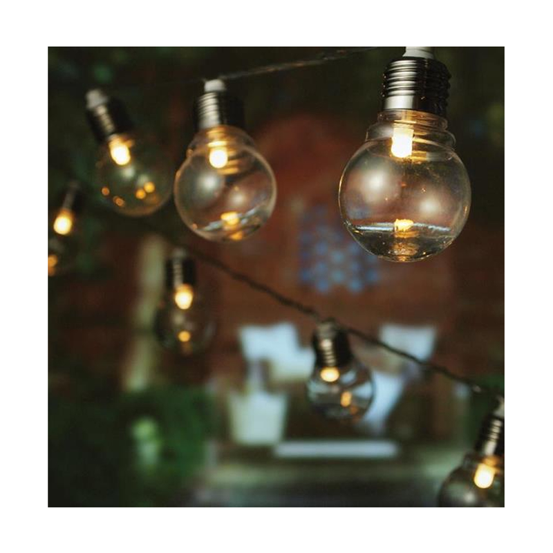 Christmas lights 20 led  in the form of plastic transparent balls warm white lighting, , medium-null
