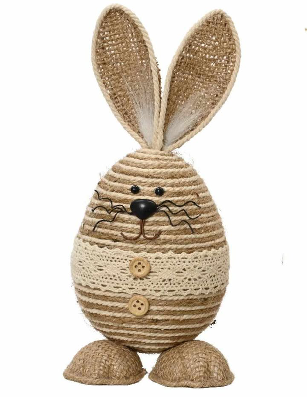 Bunny jute wooden button - creme-null
