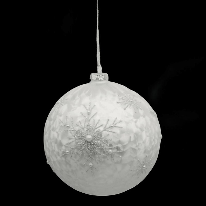 Gl.-ornament "ice-flower" 15cm white, , medium-null