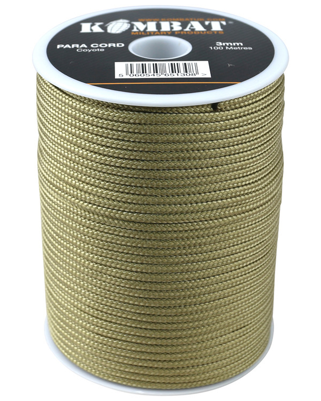 Kombat paracord - 100m reel - coyote/olive green/black/btp - 3-null