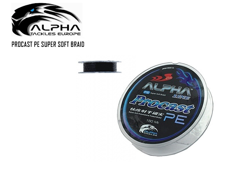 Alpha tackle procast pe super soft braid (size: 0.18mm, color: gray, length: 150mt), , medium-null