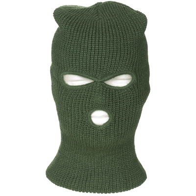 Mfh balaclava, 3 hole, acrylic, black/od green - 1, , medium