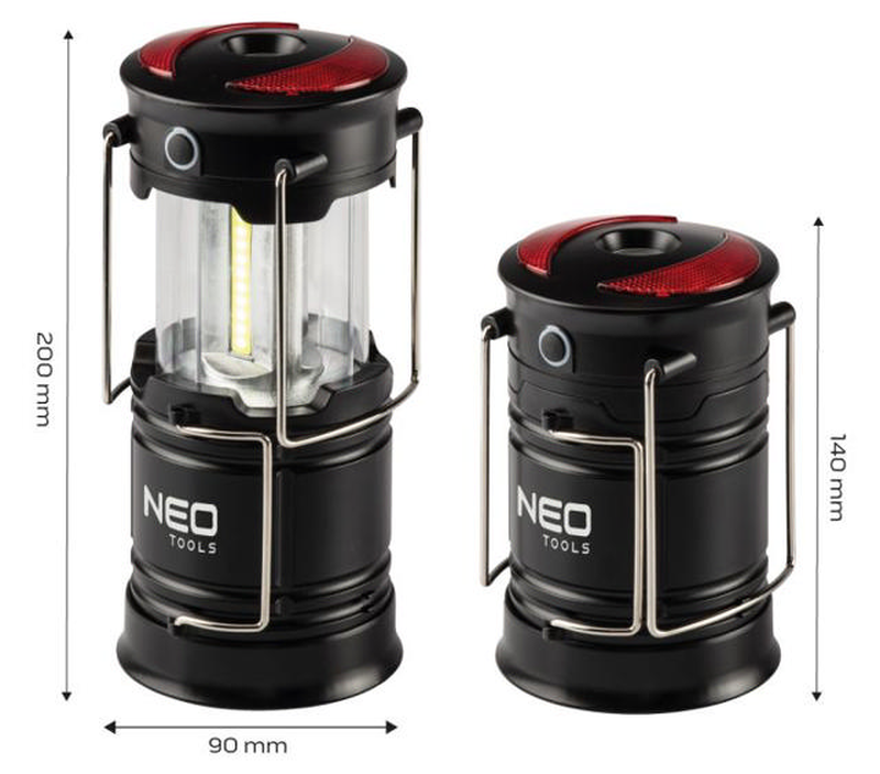Neo 3 in 1 camping led lamp 3xaa 200lm 15x9x9cm - black, , medium-null
