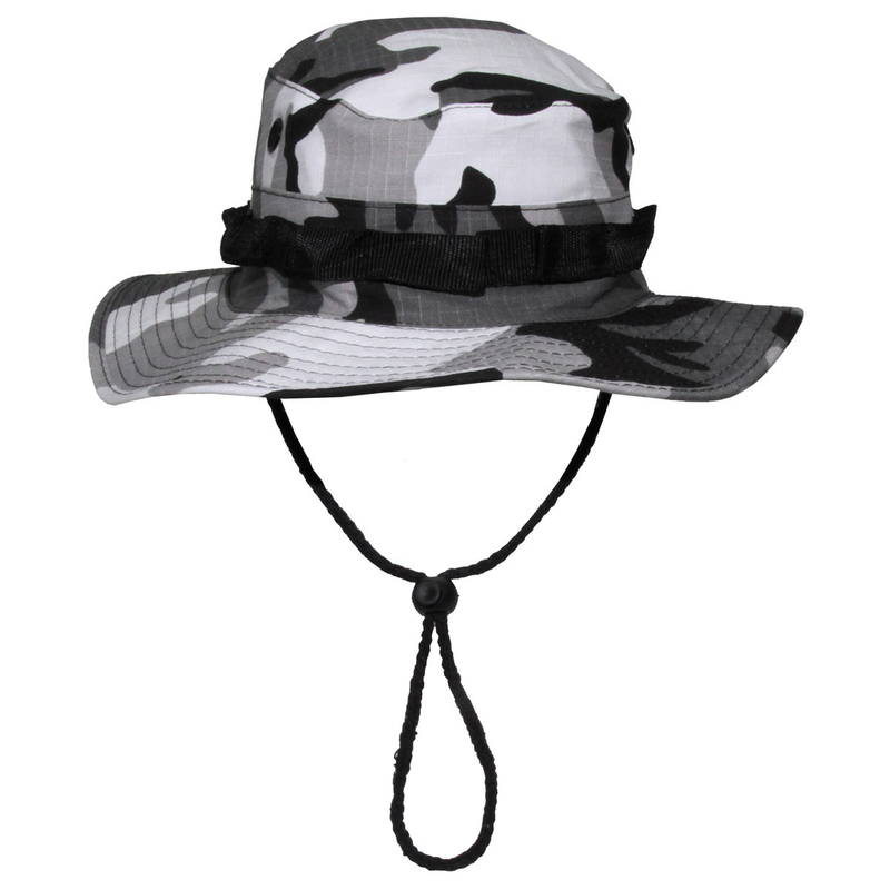 Mfh us gi bush hat, chin strap, gi boonie, rip stop, urban - medium-null