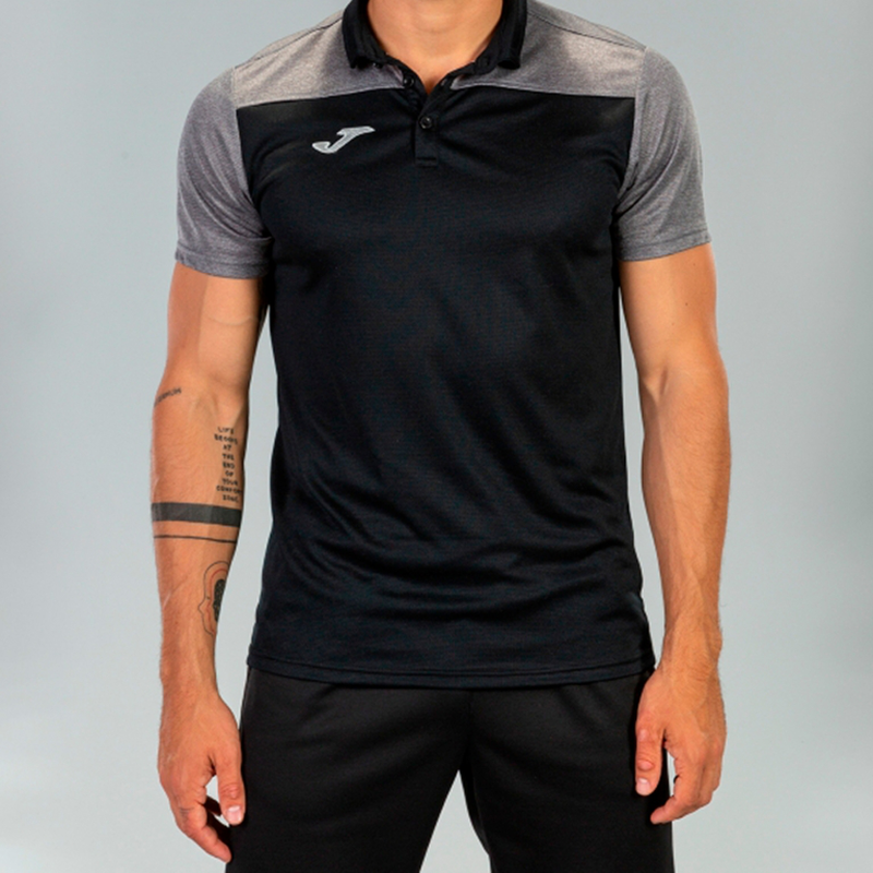 Polo shirt hobby II black-grey short sleeve-null