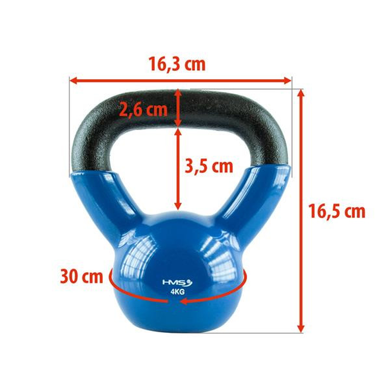 Hms kettlebell covered with neoprene 4kg b, , medium-null