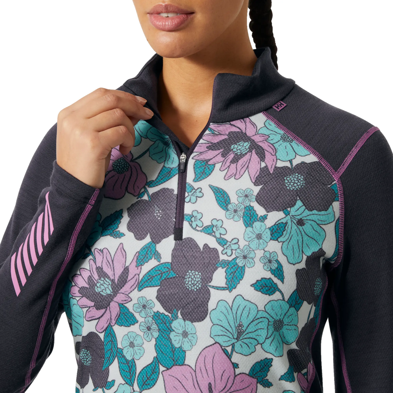 Womens lifa&reg; merino midweight graphic half-zip base layer - s-null