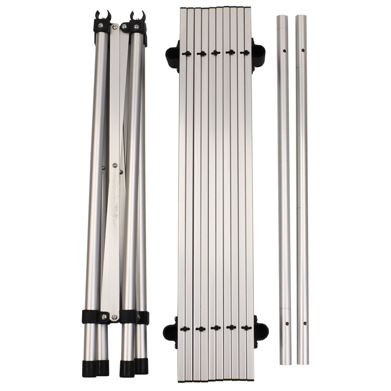 Camping roll up table, aluminium, foldable frame-null