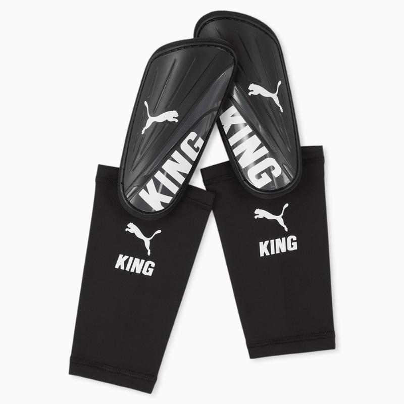 Puma king sleeve football player shin guards protective black 030933-01-null
