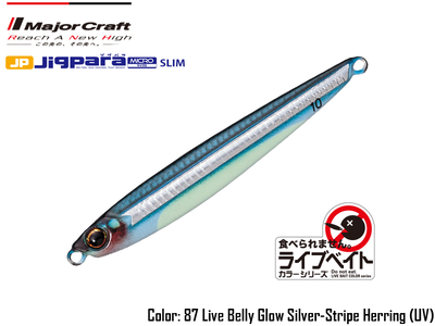 Major craft jigpara micro slim live (color: # 87 live belly glow silver-stripe herring (keimura), weight: 5gr), , medium