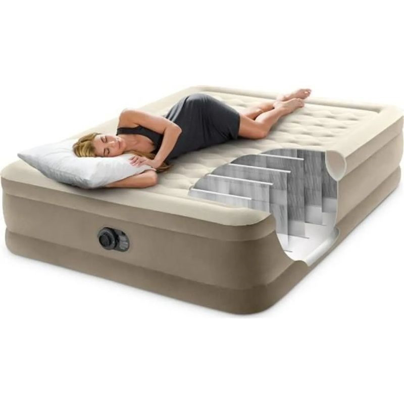 Intex mattress queen ultra plush Airbed with fiber-tech 64428nd, , medium-null