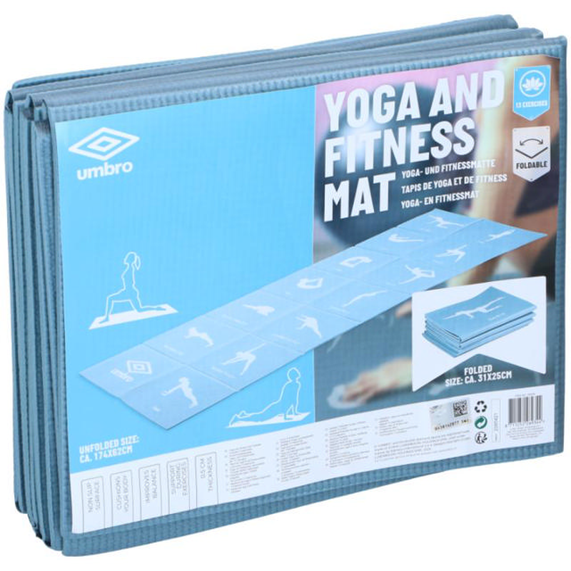 Umbro yoga mat foldable 173x61x0.5cm - blue, , medium-null
