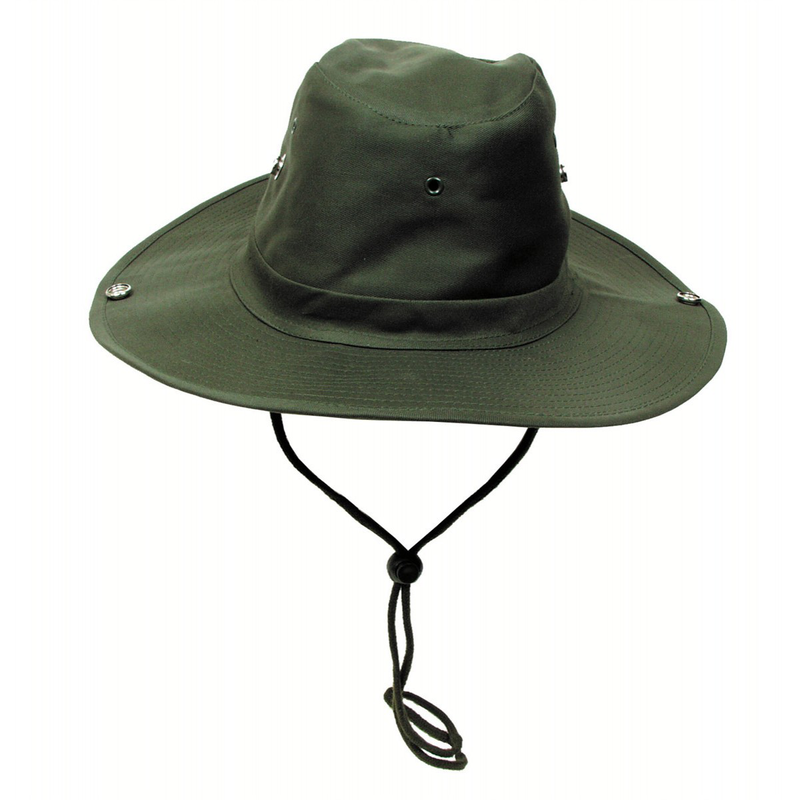 Mfh bush hat od green chin strap foldable brim - s.61-null