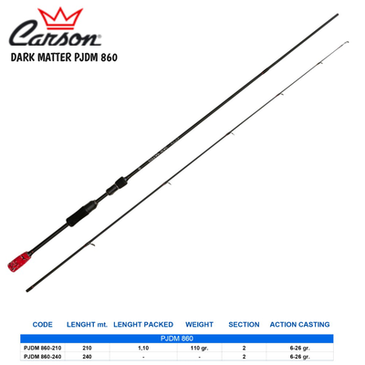Carson rod dark matter pjdm 860 ( lenght: 2.40mt, action: 6-26gr), , medium