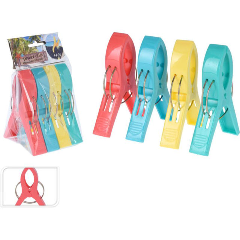 Towel clip pp set 4 pieces 120x85mm, , medium-null