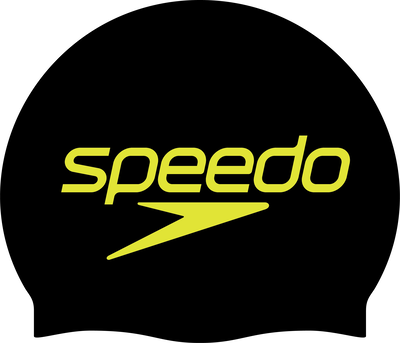 Speedo adult's printed silicone, Black, medium