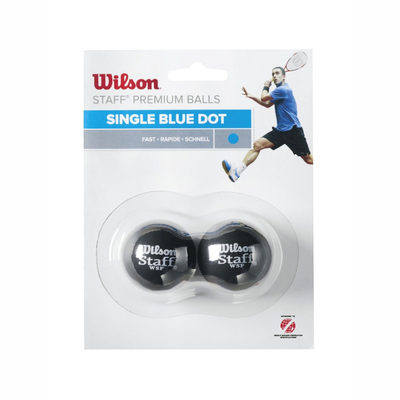 Wilson staff squash single blue dot 2 pack ball wrt617500, , medium