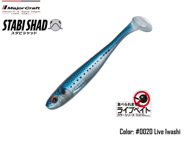 Major craft stabi shad slim (length: 4", pack: 4pcs, color: #020 live iwashi), , medium-null