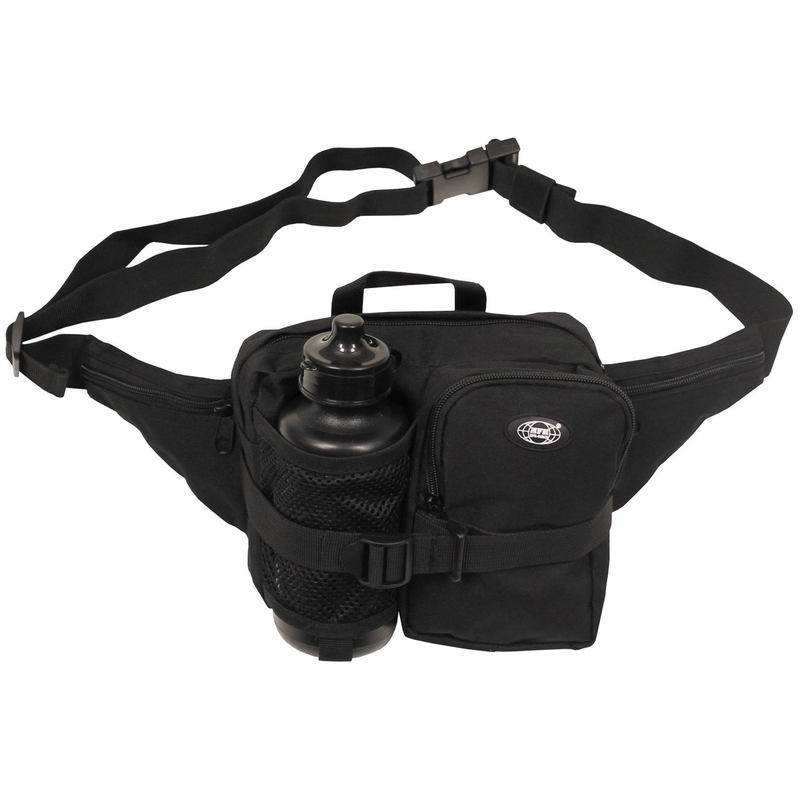 Mfh waist bag with drinking bottle, black-null