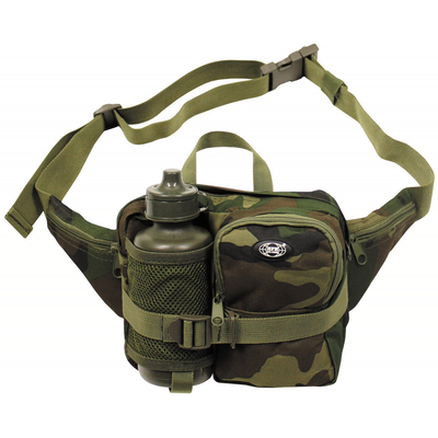 Mfh waist bag with drinking bottle, woodland, , medium