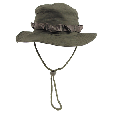 Mfh us gi bush hat, chin strap, gi boonie, rip stop, od green - medium, , medium