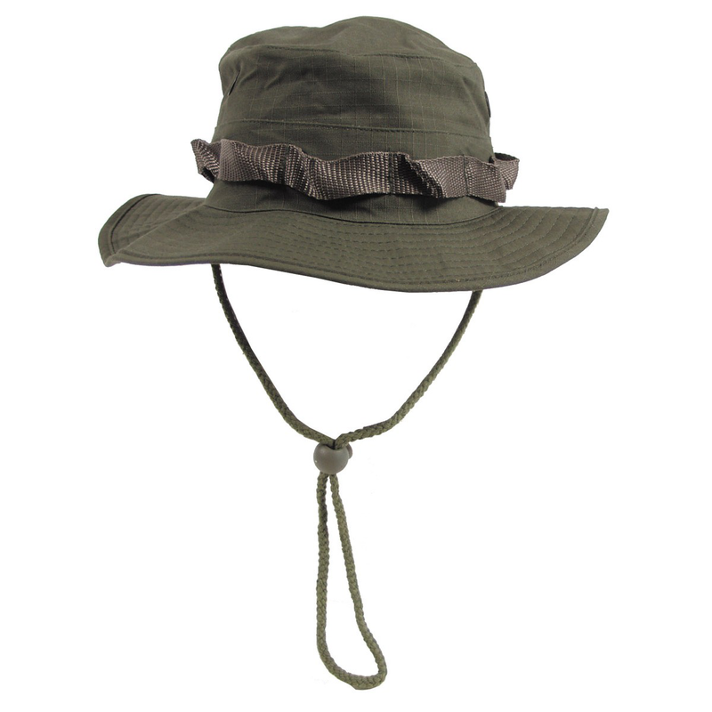 Mfh us gi bush hat, chin strap, gi boonie, rip stop, od green - small-null