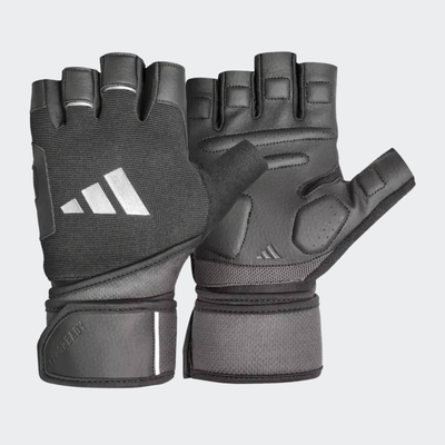 Wrist wrap training gloves, Black, medium