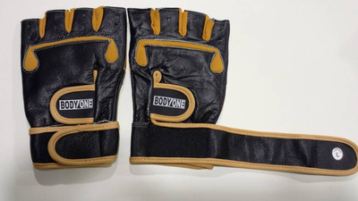Weight lifting gloves, Black / Beige, medium