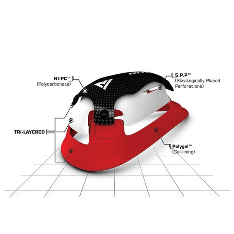 Rdx 1r gel groin cup red, , medium-null
