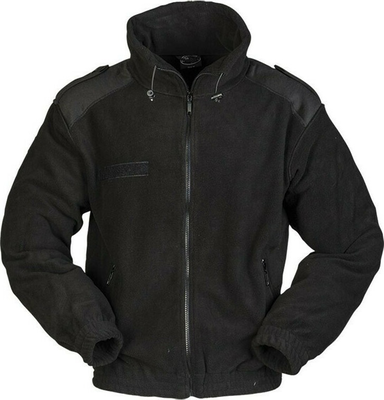 Mil tec cold weather fleece jacket l, Black, medium