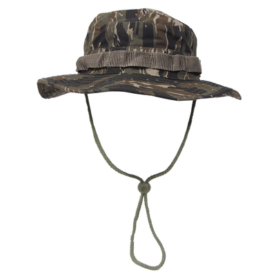 Mfh us gi bush hat, chin strap, gi boonie, rip stop, tiger stripe - xl, , medium