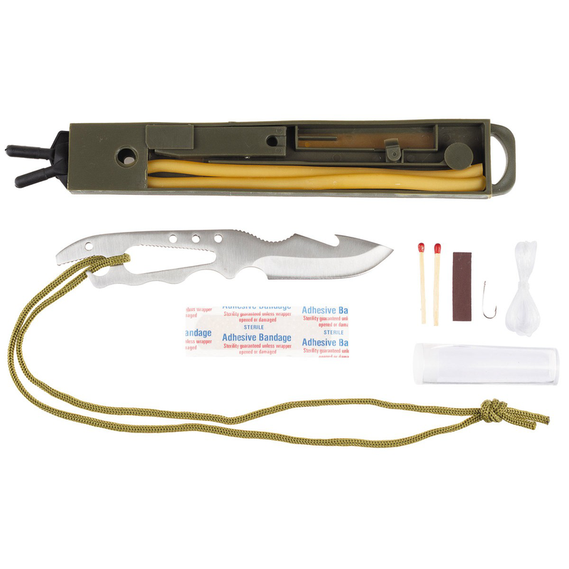 Mhf survival knife, jungle ii, aluminium handle, various accessories-null