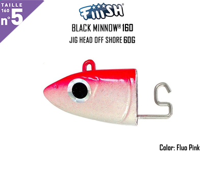 FIIIsh 2 jig heads off shore 60g(color: fluo - pink), , medium