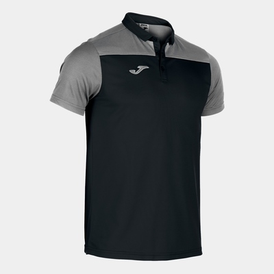 Polo shirt hobby II black-grey short sleeve, Black Grey, medium