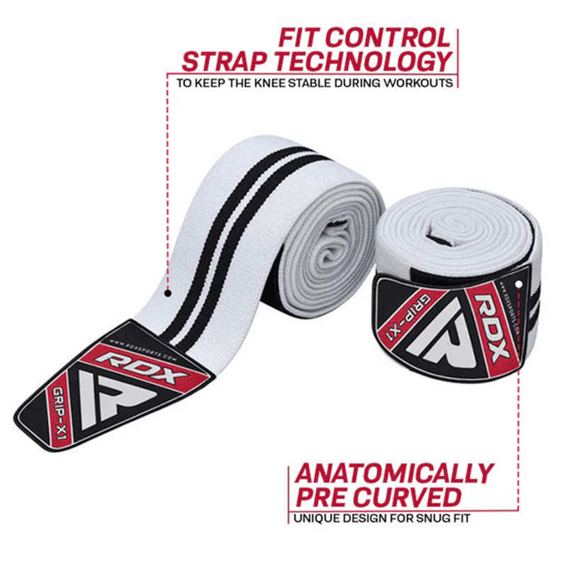 Rdx gym knee wraps k1 white, , medium-null