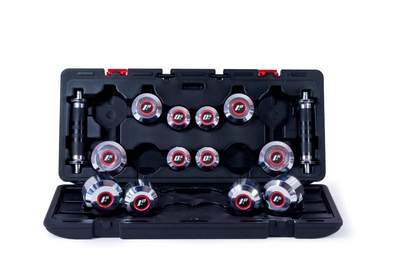 Deluxe dumbell set, Chrome, medium