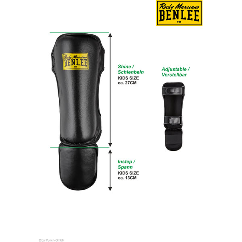 Benlee pvc instep shinguards "guardian junior" black, , medium-null