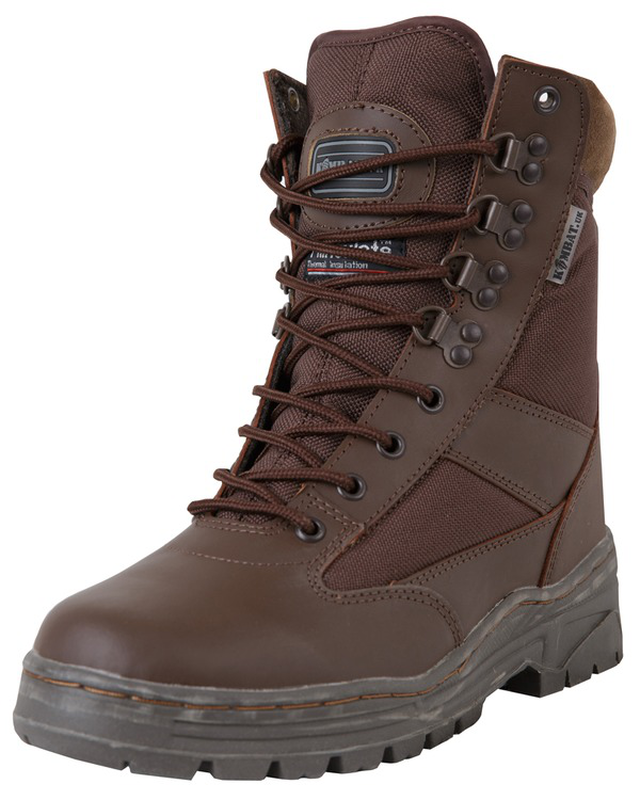 Kombat patrol boot - half leather/half nylon - mod brown - 47-null