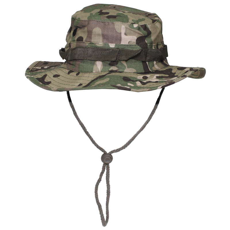 Mfh us gi bush hat, chin strap, gi boonie, rip stop, op. -camo - large-null