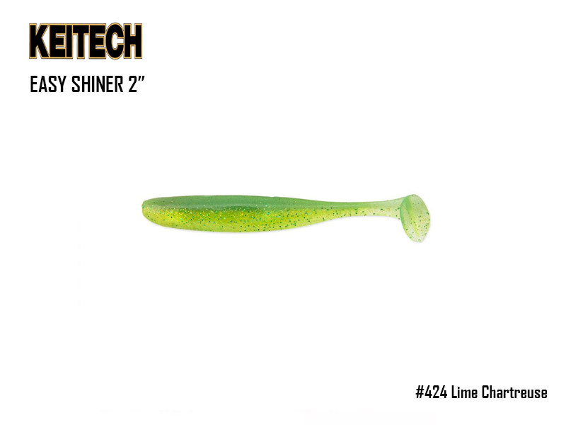 Keitech easy shiner 2" (length: 2", pack: 12pcs, color: #424 lime chart), , medium-null