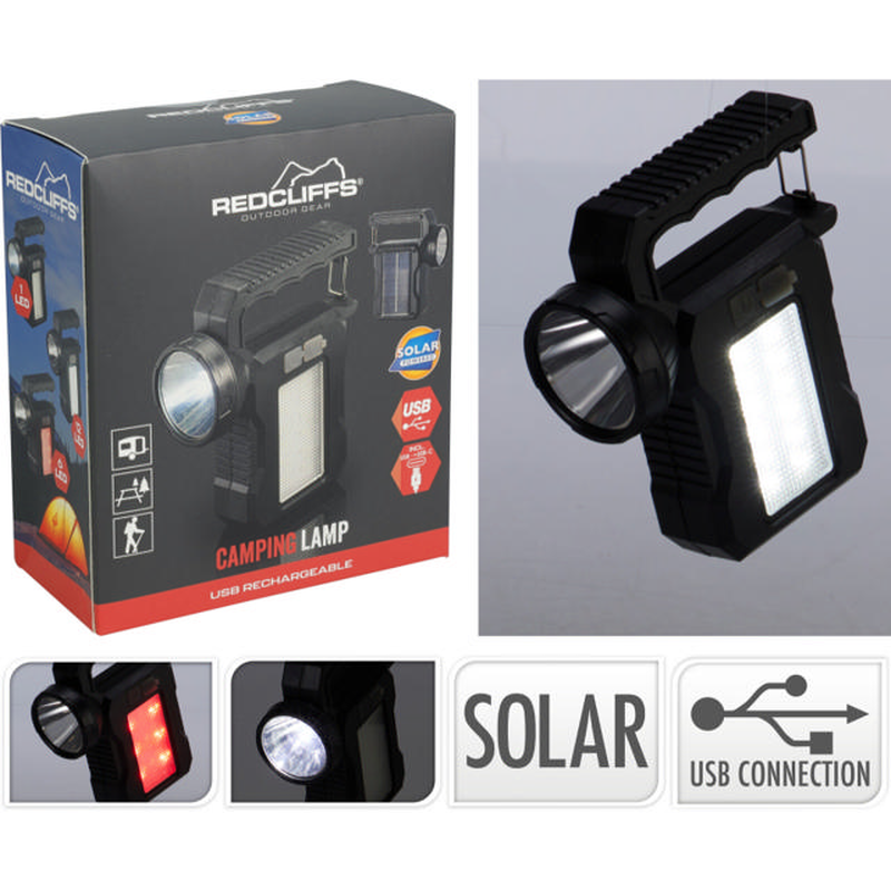 USB & solar camping lantern - assorted colors, , medium-null