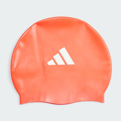 Adidas 3 stripes kids swim cap im1043, Red, medium