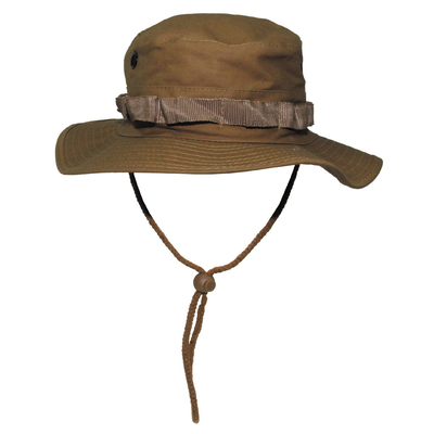 Mfh us gi bush hat, chin strap, gi boonie, rip stop, coyote tan - medium, , medium