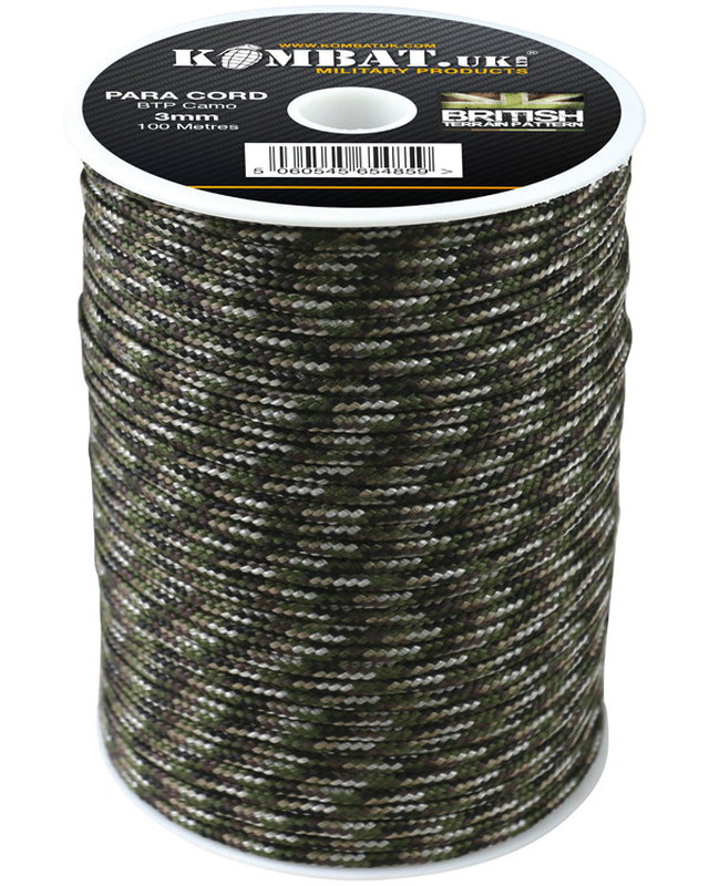 Kombat paracord - 100m reel - coyote/olive green/black/btp - 3-null