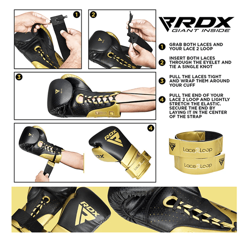 Rdx t2 velcro straps for lace-up boxing gloves black, , medium-null