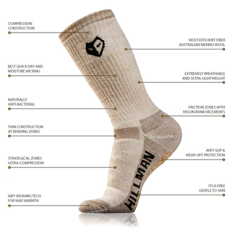 Hillman socks ultrawarm merino beige - xl/46-49-null
