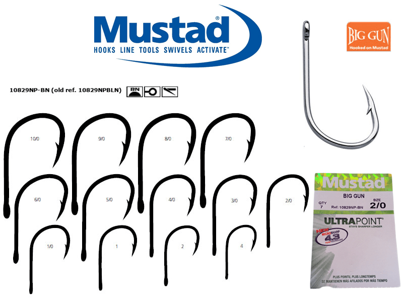 Mustad 10829np-bn ultra point big gun (size: 6/0, qty: 5pcs ), , medium-null